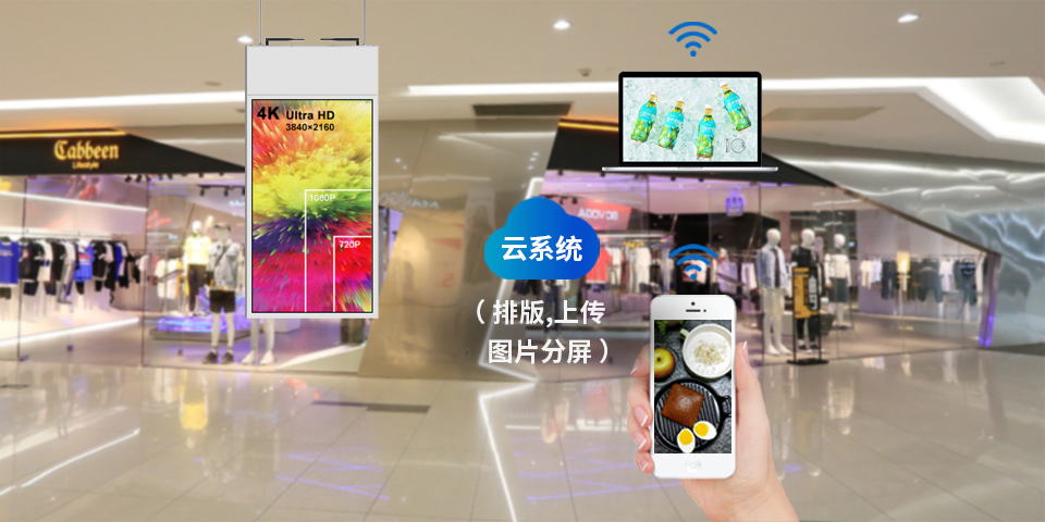 奧振雙面吊掛廣告機